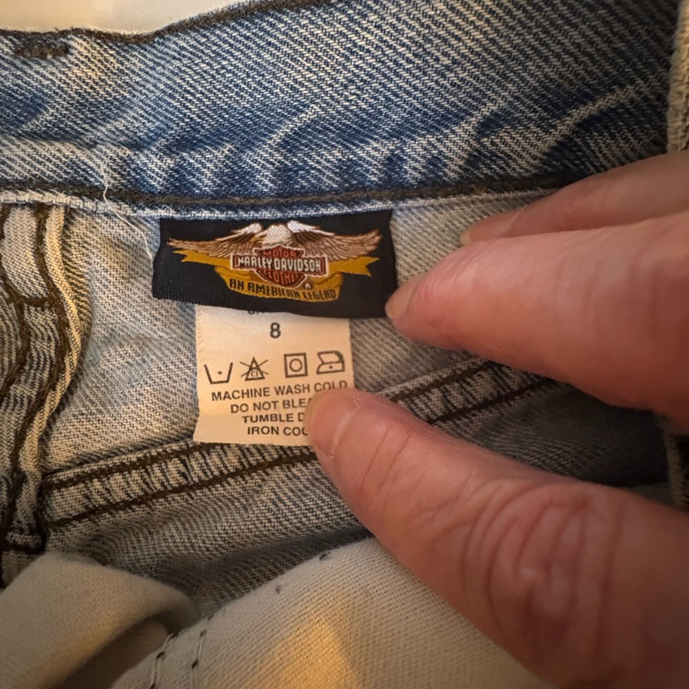 Vintage Harley-Davidson Blue Denim Women Shorts - Picture 3 of 7